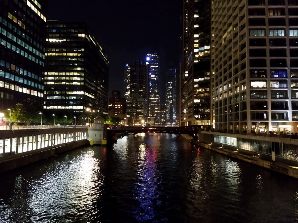 Chicago'dan gece manzarası, ABD